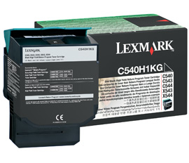 Lexmark C540 C543 C544 C546 X543 X544 X546 Black High-Yield Return Program Toner Cartridge Genuine C540H1KG