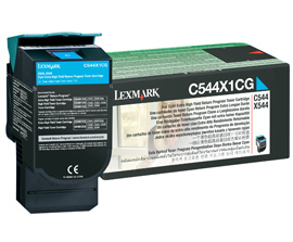 Lexmark C544 X544 C546 X546 Cyan Extra High-Yield Return Program Toner Cartridge Genuine C544X1CG