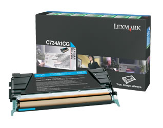 Lexmark C734 C736 X734 X736 X738 Cyan Return Program Toner Cartridge Genuine C734A1CG