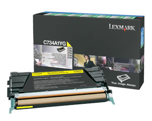 Lexmark C734 C736 X734 X736 X738 Yellow Return Program Toner Cartridge Genuine C734A1YG