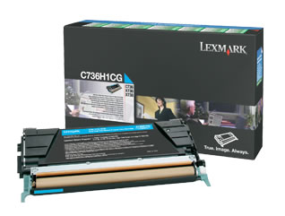 Lexmark C736 X736 X738 Cyan High-Yield Return Program Toner Cartridge Genuine C736H1CG