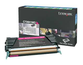 Lexmark C736 X736 X738 Magenta High-Yield Return Program Toner Cartridge Genuine C736H1MG