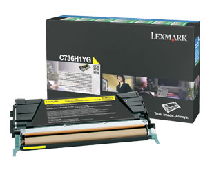 Lexmark C736 X736 X738 Yellow High-Yield Return Program Toner Cartridge Genuine C736H1YG