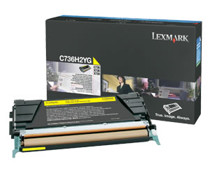 Lexmark C736 X736 X738 Yellow High-Yield Toner Cartridge Genuine C736H2YG