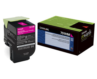 Lexmark 701HC Cyan High Yield Return Program Toner Cartridge Genuine 70C1HC0