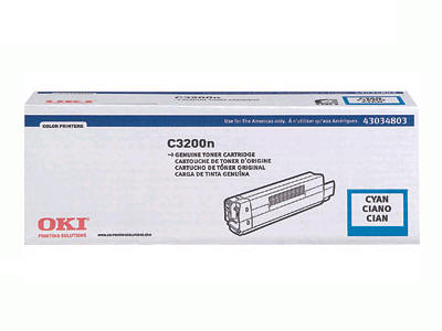 Oki C3200 1.5K Cap Cyan Toner Type C6 Genuine 43034803