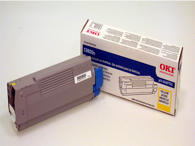 Oki C8600 C8800 Yellow Toner Cartridge Genuine 43487733