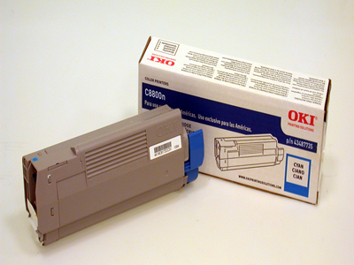 Oki C8600 C8800 Cyan Toner Cartridge Genuine 43487735